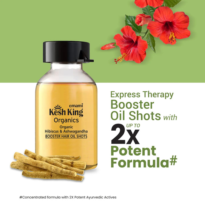 Kesh King Organic Hibiscus & Henna Hair Fall Control - 8Vialsx6ml | كيش كينج زيت للشعر لمنع التساقط - 8 عبوات x 6 مل