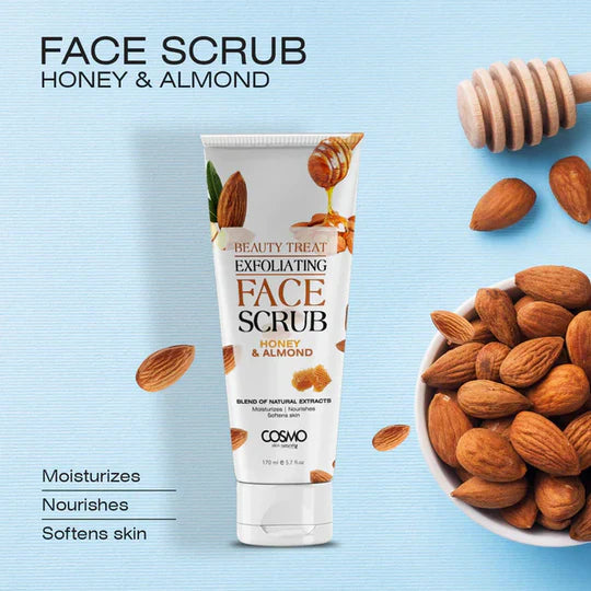 COSMO Face Scrub Honey & Almond - 170ml | كوزمو مقشر الوجه بالعسل و اللوز - 170 مل