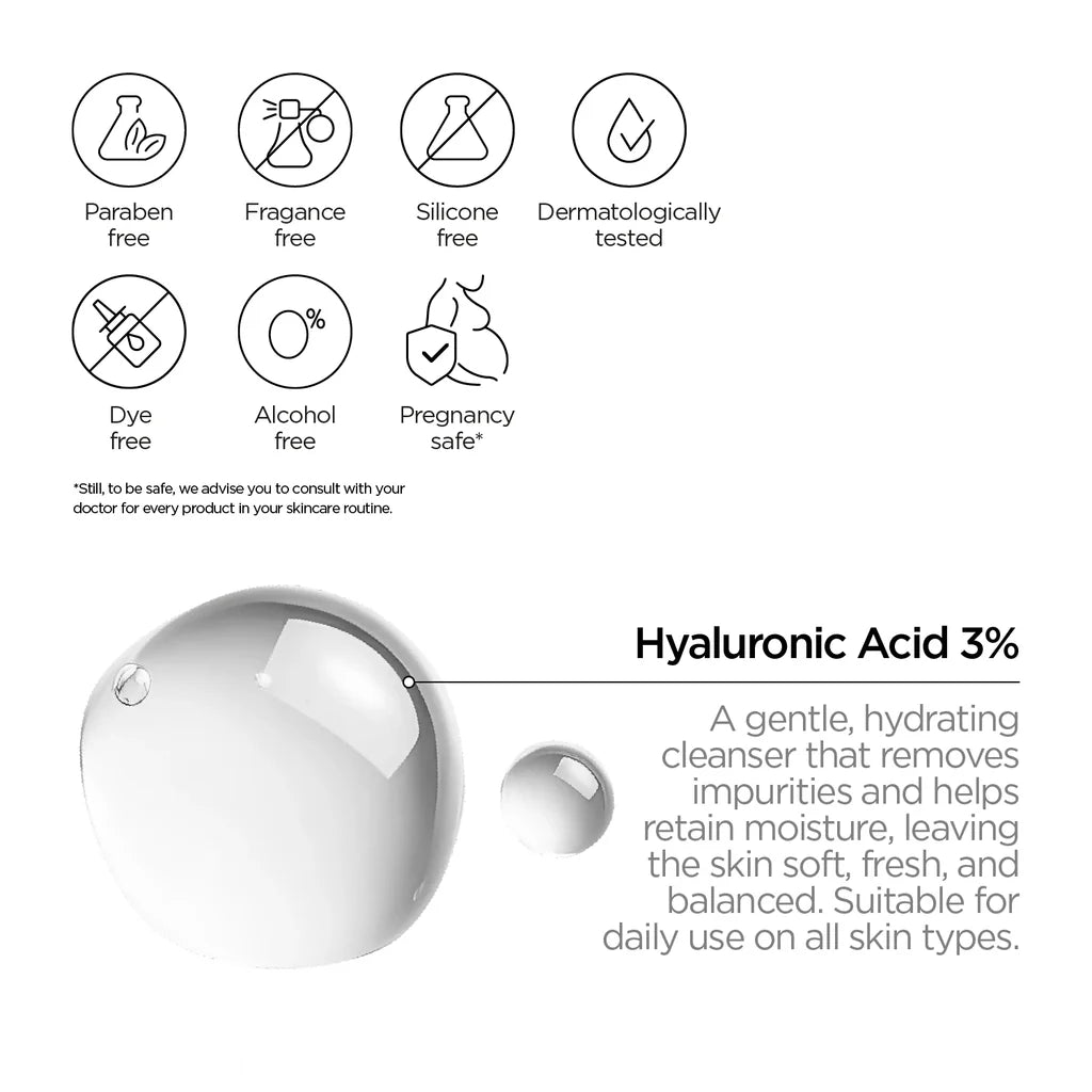 REVOX JUST Hyaluronic Acid 3% Face Wash - 250ml |  ريفوكس غسول هيالورنيك اسيد 3% -250 مل