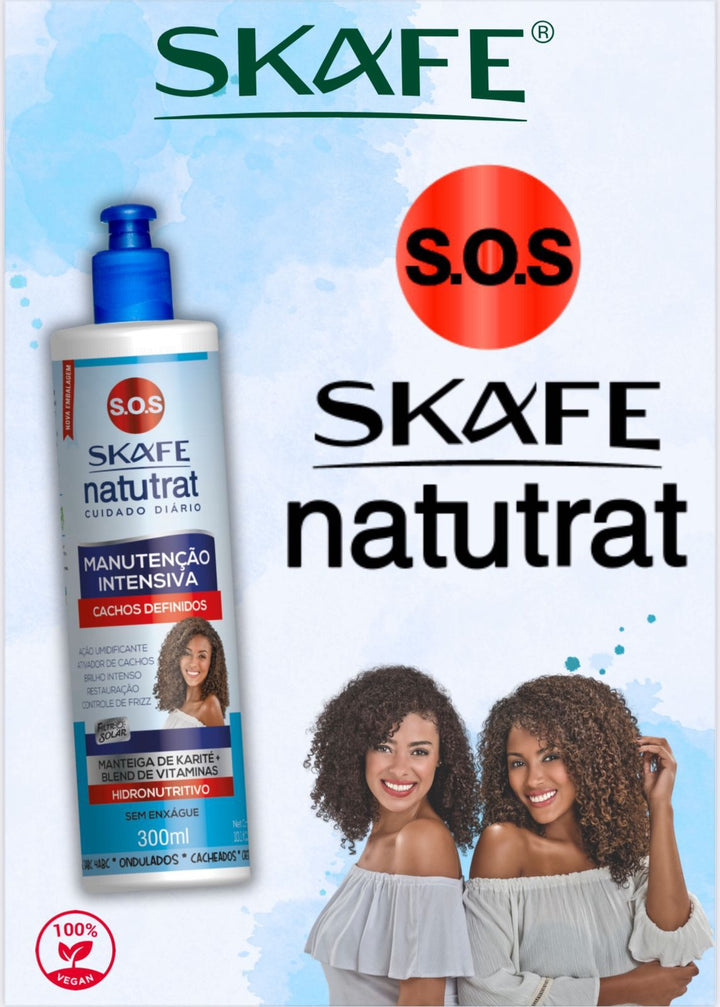 SKAFE  cream Intensive Maintenance Shea Butter + Vitamin Blend - 300ml | سكاف كريم للشعر المجعد بالكيراتين و زبدة الشيا - 300 مل