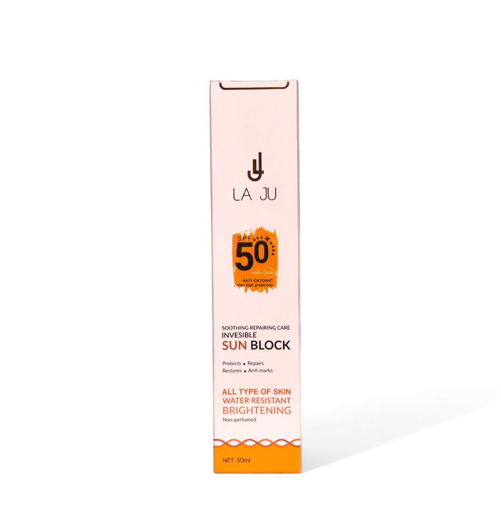 LA JU Soothing Repairing Care Invisible SunBlock Spf50 - 50ml | لاجو كريم واقي شمسي مرمم و مهدئ spf50 - 50 مل