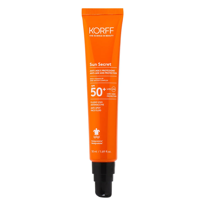 KORFF Sun Secret Anti-Age Fluido Viso - 50ml | كورف كريم واقي شمسي سائل - 50 مل