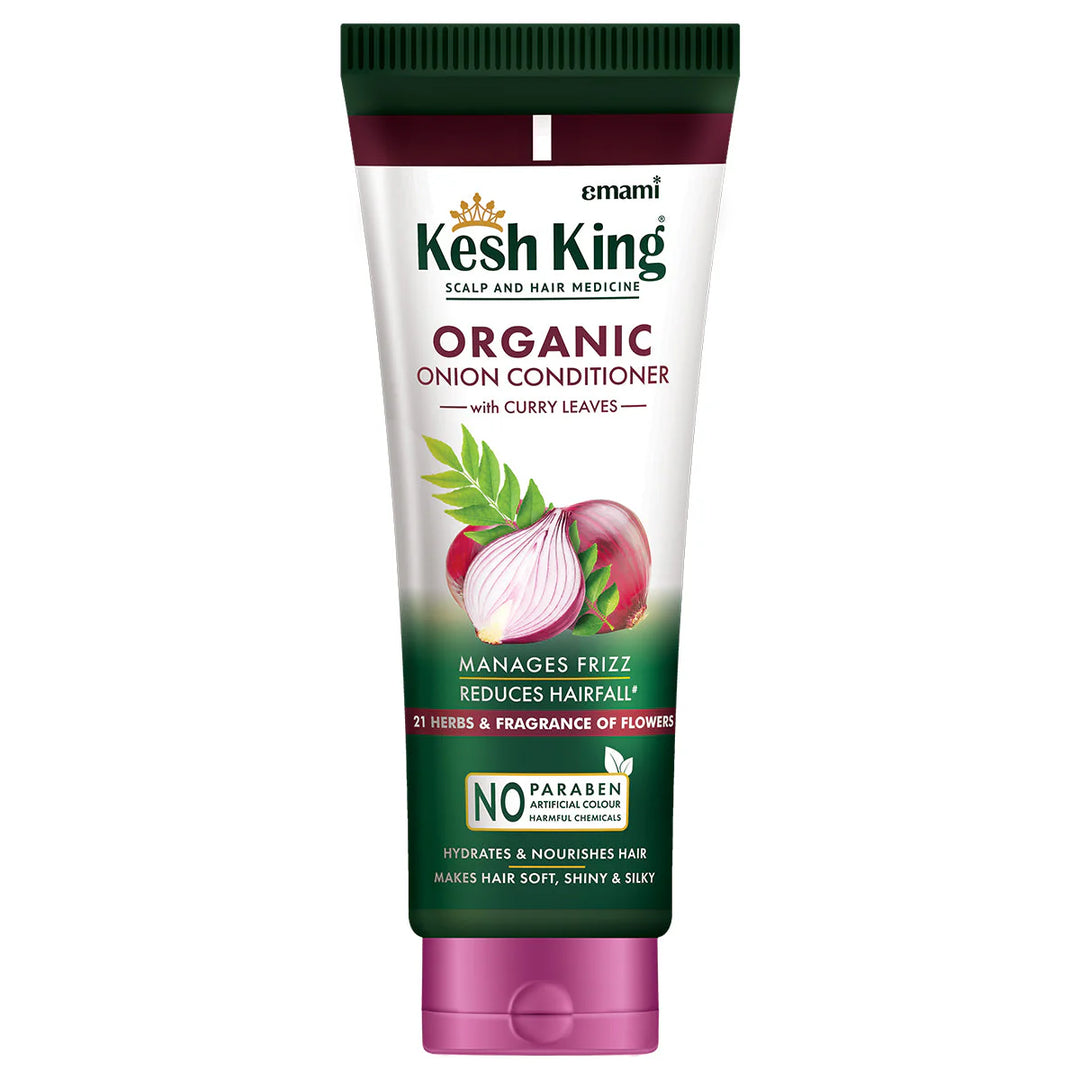 Kesh King Organic Onion Conditioner with Curry Leaves - 200ml | كيش كينج بلسم عضوي لجميع أنواع الشعر - 200 مل