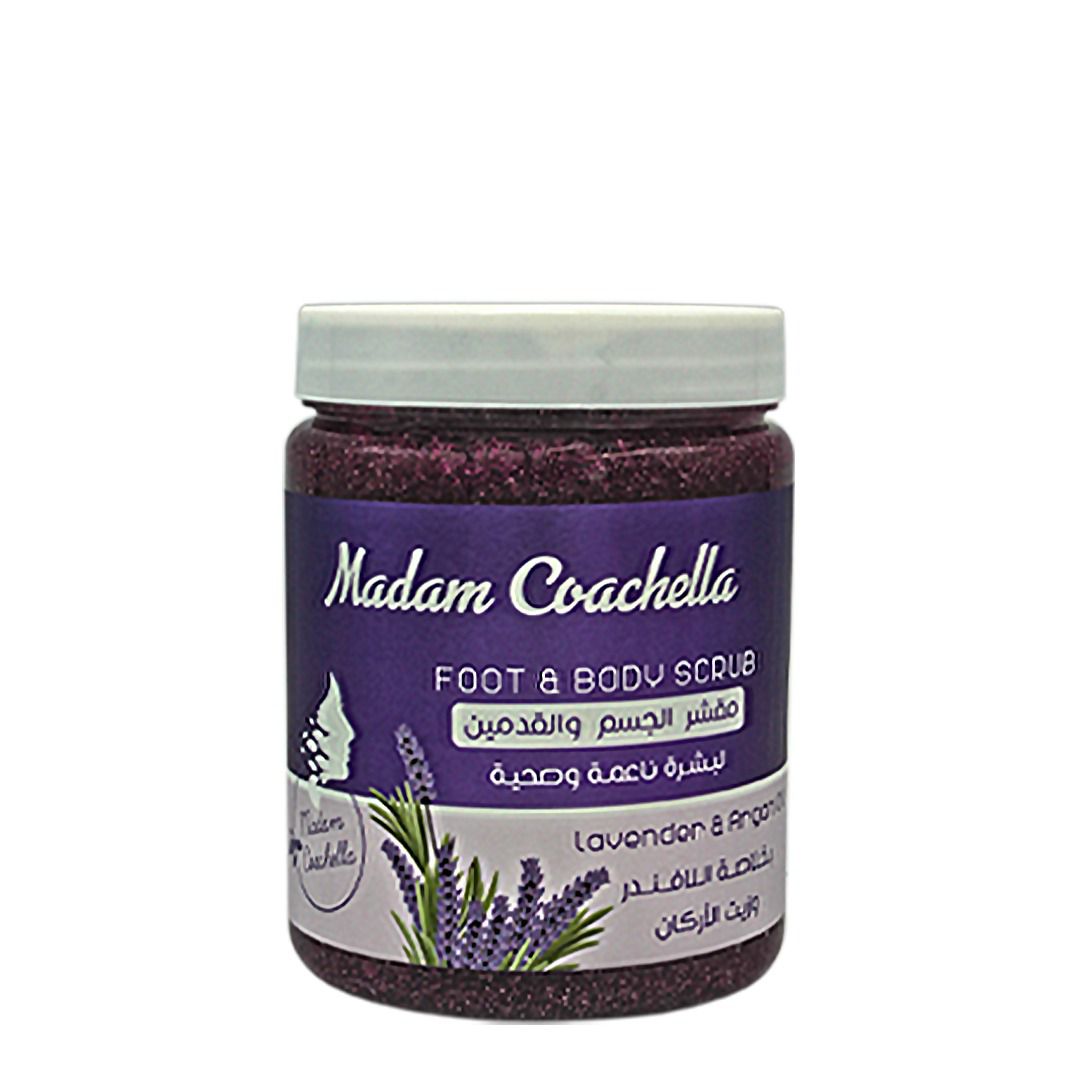 Madam Coachella Lavender & Argan For Foot & Body Scrub  - 1200G | مدام كوتشيلا مقشر للجسم بالأرغان و اللافندر - 1200 غرام