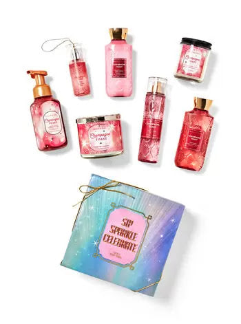 Bath & Body Works Sip Sparkle Celebrate - 7pcs Full Size | باث اند بودي وركس مجموعة للعناية بالجسم - 7 قطع