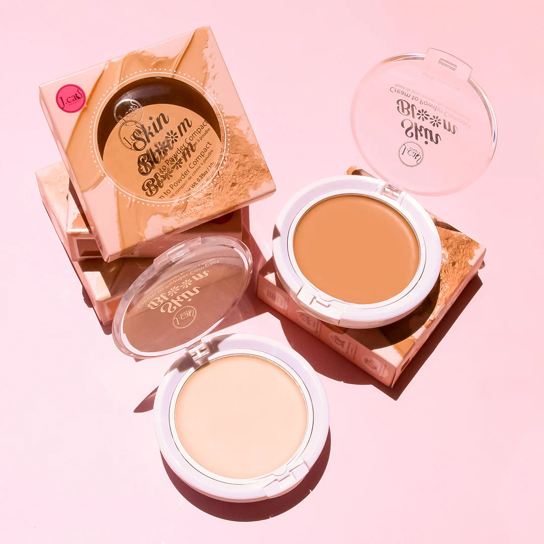 J. Cat Skin Bloom Cream To Powder Compact Compact Face Foundation - 7,5g|  جي كات فاونديشن كريمي  ببودرة مضغوطة-7.5غرام