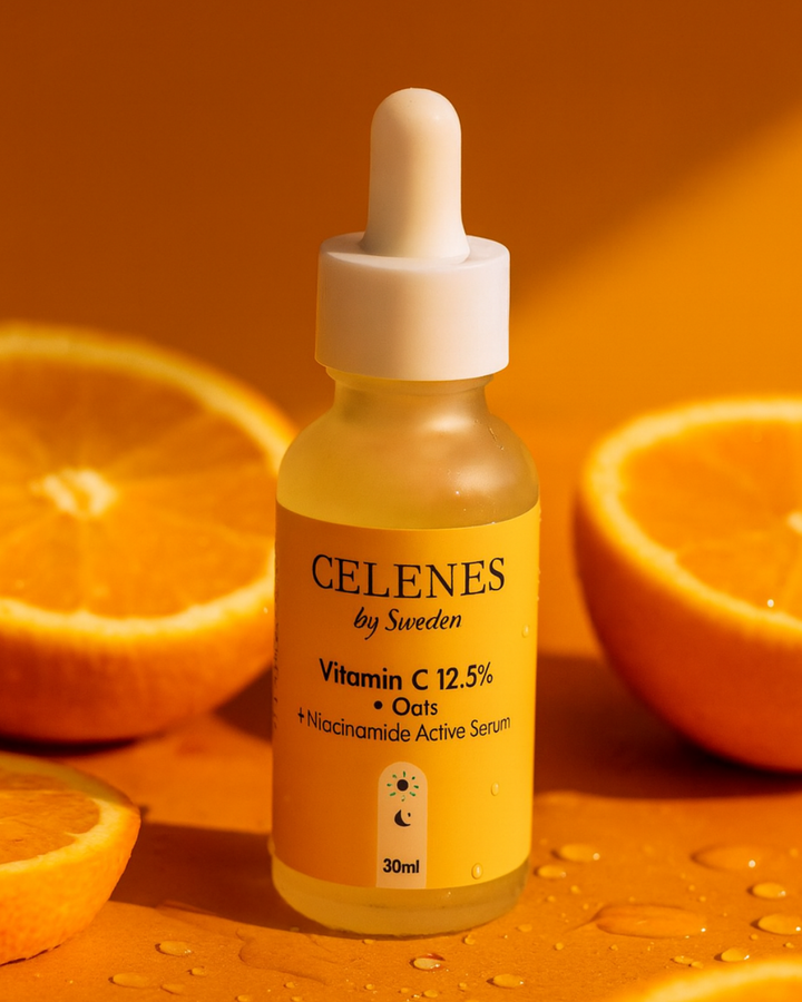 Celenes Active Serum Vitamin C 12,5% + oats + niacinamide - 30ml  | سيلينس سيروم فيتامين سي ونياسيناميد - 30 مل