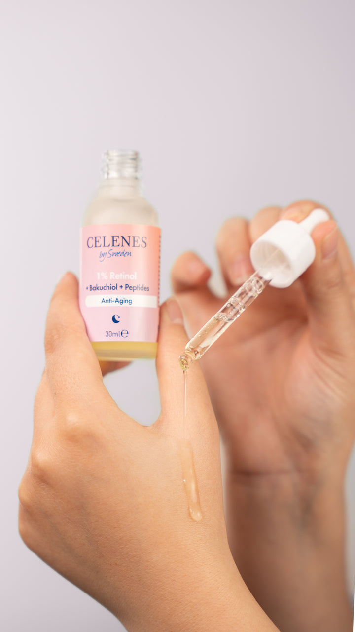 Celenes by Sweden 1% Retinol + Bakuchiol + Peptides Anti- Aging - 30ml | سيلينس سيروم الريتينول والبكاتشيول والببتديات - 30 مل