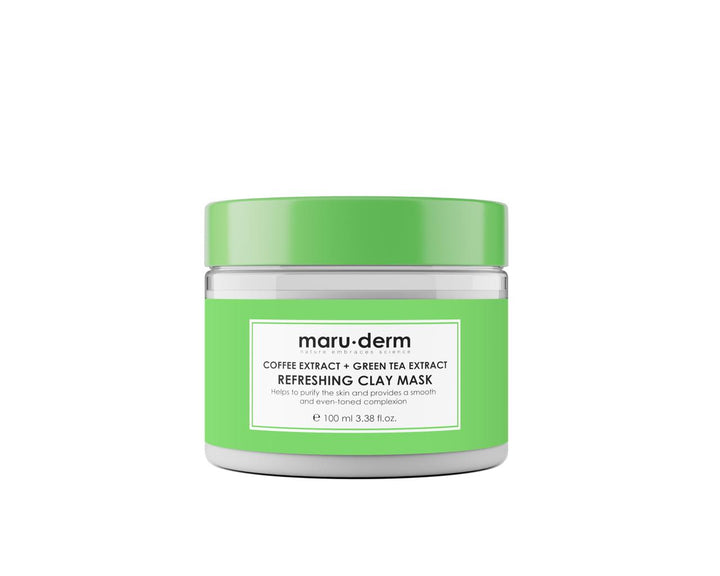 maru.derm Coffee and Green Tea Extract Refreshing Clay Mask - 100ml | مارو.ديرم ماسك الوجه بالشاي الأخضر و القهوة - 100 مل