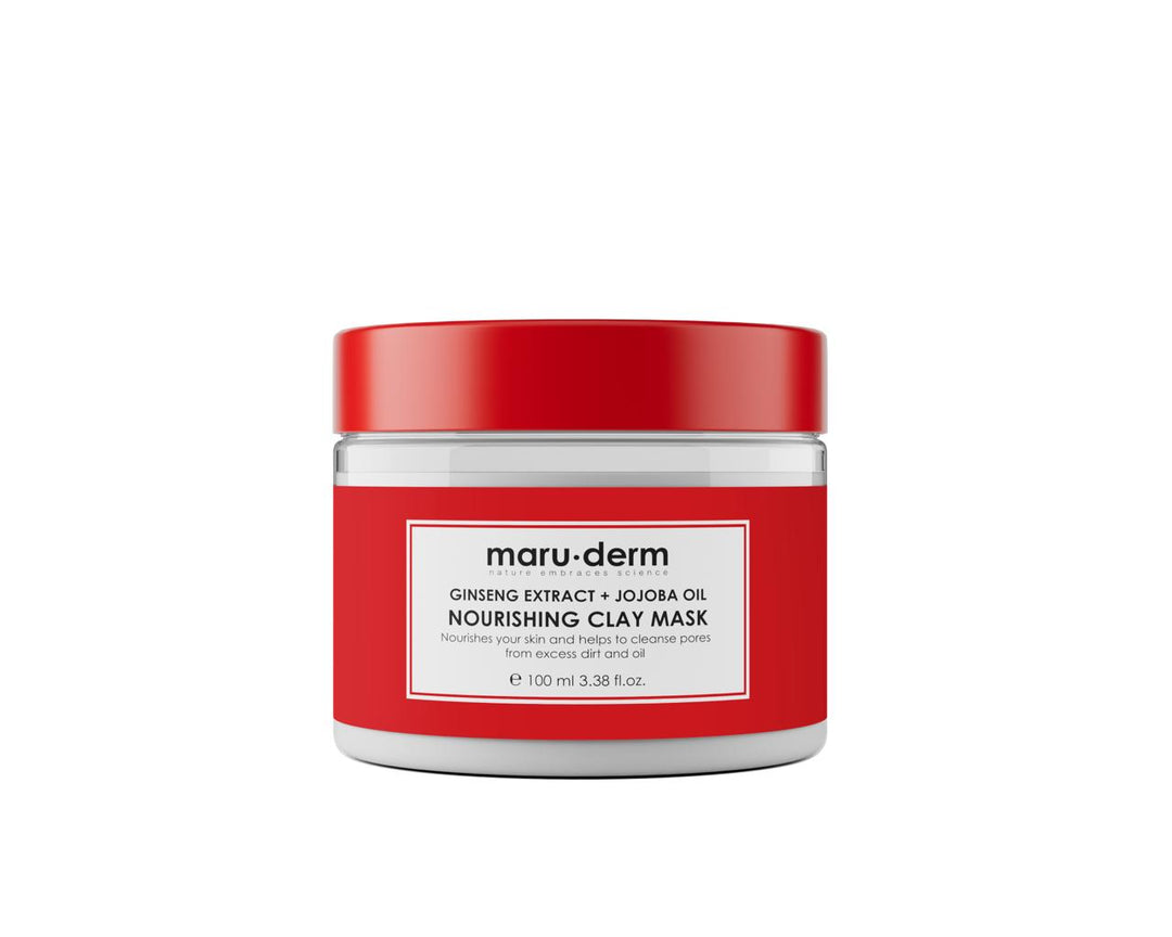 maru.derm Ginseng Extract + Jojoba Oil clay mask - 100ml | مارو.ديرم ماسك الطين المغذي بخلاصة الجينسنغ وزيت الجوجوبا - 100 مل