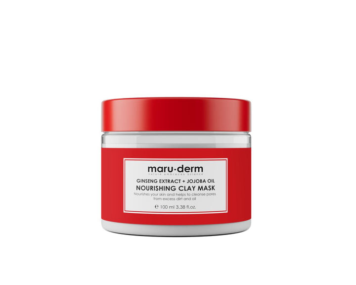 maru.derm Ginseng Extract + Jojoba Oil clay mask - 100ml | مارو.ديرم ماسك الطين المغذي بخلاصة الجينسنغ وزيت الجوجوبا - 100 مل