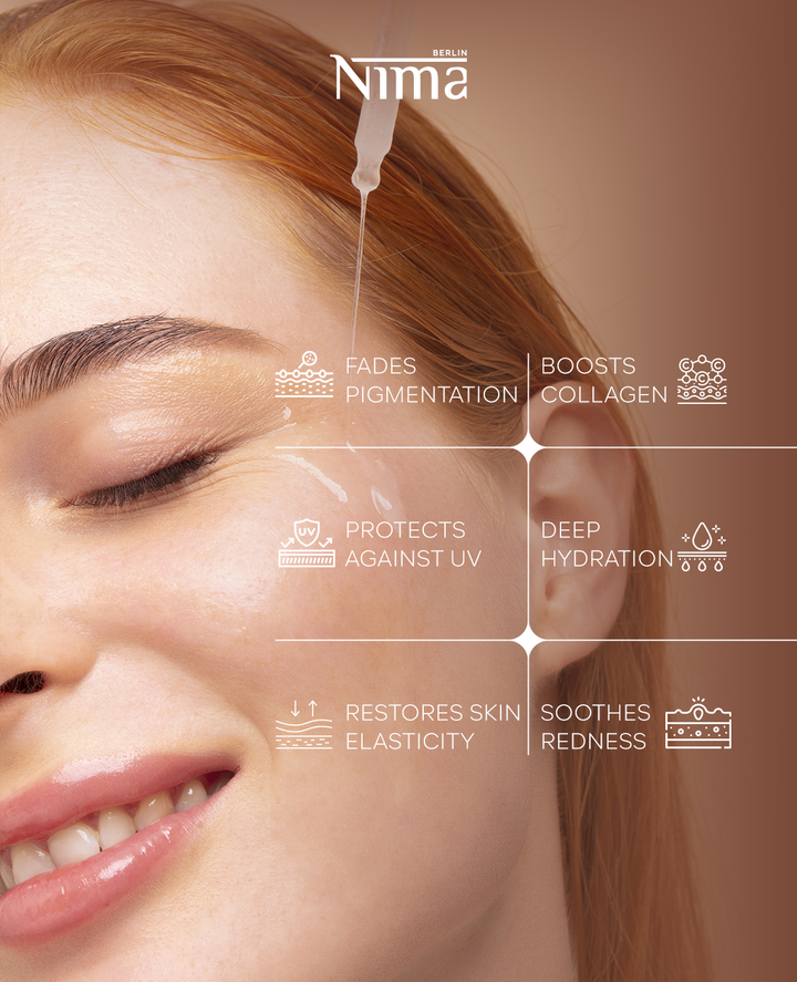 Nima Berlin Natural Cosmatics Glowing Hadrating Anti Wirnkles - 30ml | نيما بيرلين سيروم تجميلي و علاجي مرطب و مضاد للتجاعيد - ٣٠ مل