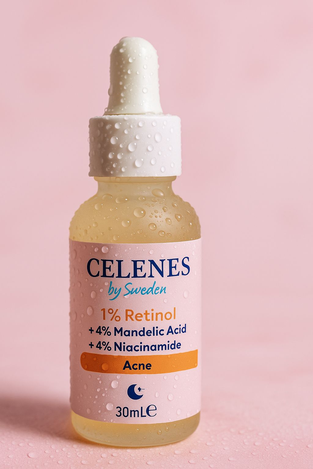 Celenes by Sweden 1% Retinol + 4% Mandelic Acid + 4% Niacinamide Acne - 30ml | سيلينس سيروم الريتينول والمانديليك اسيد والنياسيناميد - 30 مل