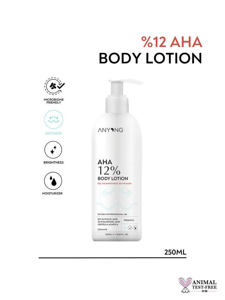 Anyong AHA %12 Body Lotion - 250ml | أنيونغ لوشن للجسم AHA 12% - 250 مل