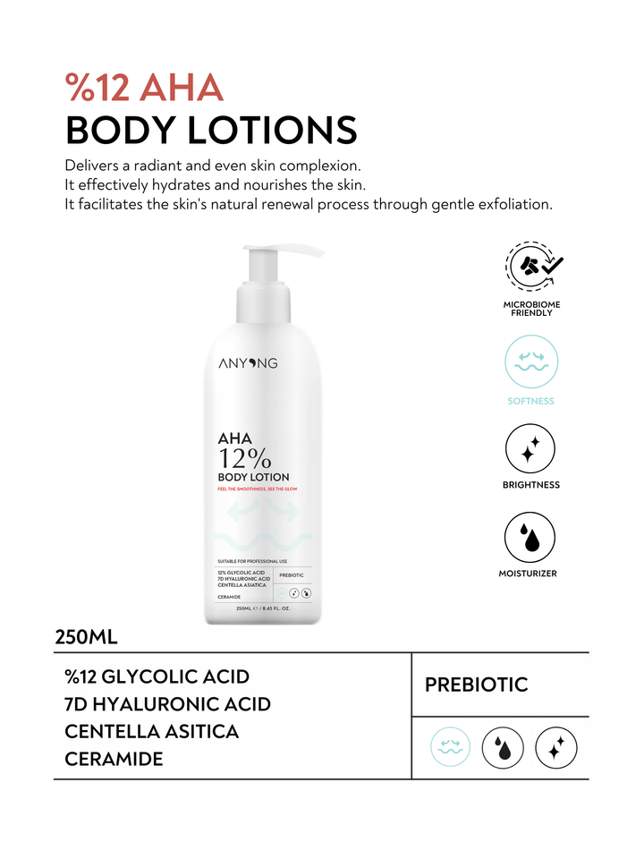 Anyong AHA %12 Body Lotion - 250ml | أنيونغ لوشن للجسم AHA 12% - 250 مل