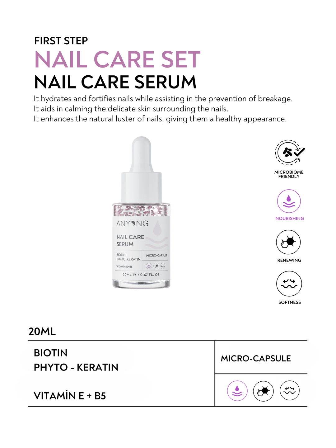 ANYONG Tırnak Bakım Kit Nail Care Serum - 20ml| أنيونغ سيروم عناية الأظافر -20 مل