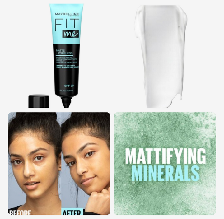 MAYBELLINE Fit Me Primer Matte Poreless Spf20 - 30ml | ميبيلين فيت مي برايمر مع عامل حماية من الشمس Spf 20 - 30 مل