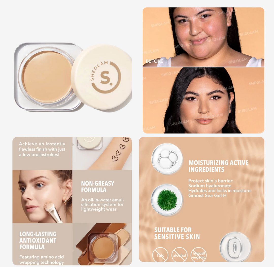 SheGlam Full Coverage Foundation Balm - 23g | شيكلام كريم أساس تغطية كاملة - 23 غرام