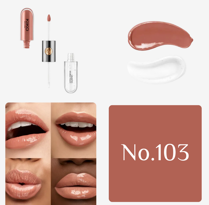 KIKO Unlimited Double Touch - 2x3 ml |  كيكو أحمر شفاه سائل و غلوس - 2x3 مل