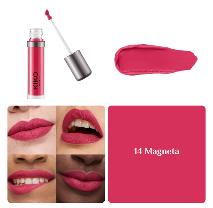 KIKO new lasting matte veil liquid lip colour - 4ml | كيكو أحمر شفاه مات يدوم طويلاً - 4 مل