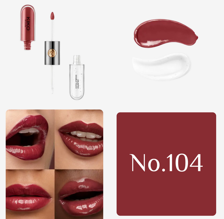 KIKO Unlimited Double Touch - 2x3 ml |  كيكو أحمر شفاه سائل و غلوس - 2x3 مل