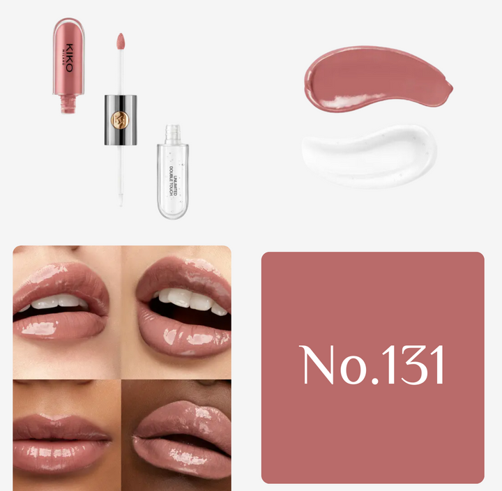 KIKO Unlimited Double Touch - 2x3 ml |  كيكو أحمر شفاه سائل و غلوس - 2x3 مل
