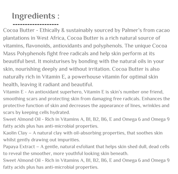 PALMER'S Cocoa Butter Purifying Enzyme Mask - 120g | بالميرز قناع إنزيمي منقي بزبدة الكاكاو - 120 غرام