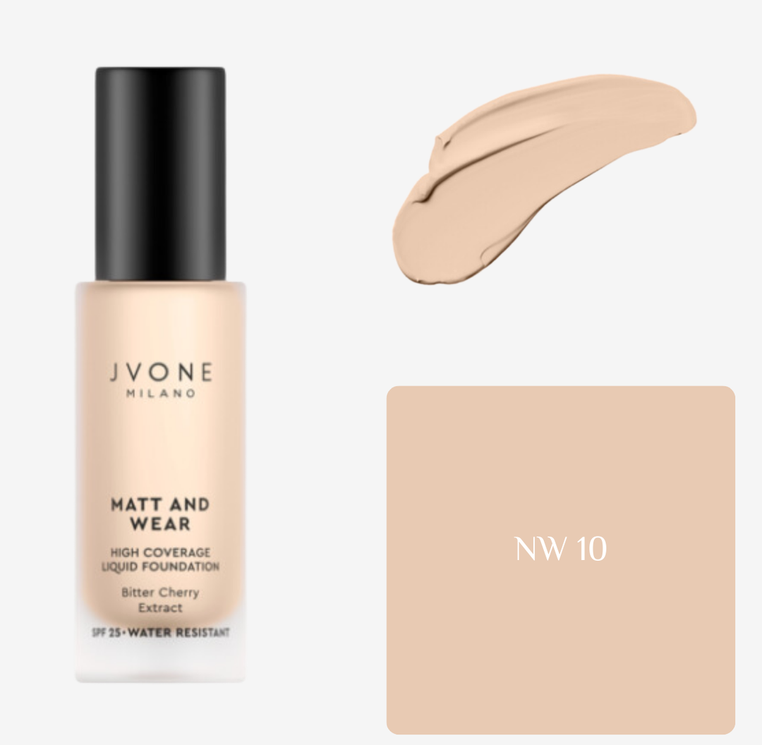 JVONE MILANO Matt And Wear Liquid Foundation - 20ml | جيفون ميلانو كريم أساس مات طويل التأثير - 20 مل