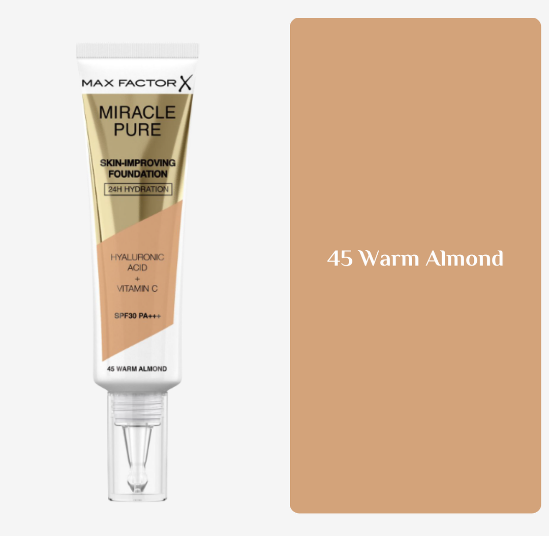 MAXFACTOR MIRACLE PURE foundation SPF30 | ماكس فاكتر كريم أساس مع spf30