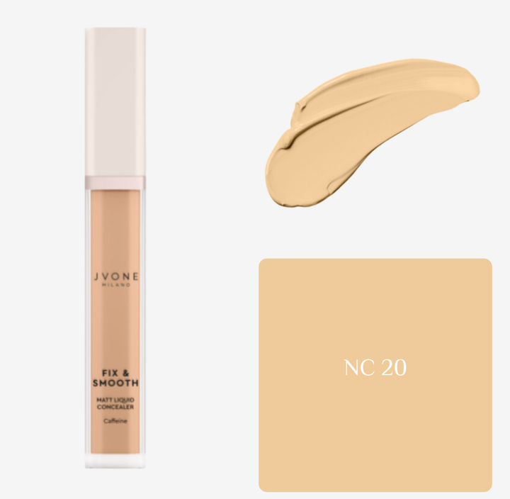 JVONE MILANO Fix & Smooth Matt Liquid Concealer - 8ml | جيفون ميلانو كونسيلر مات - 8 مل