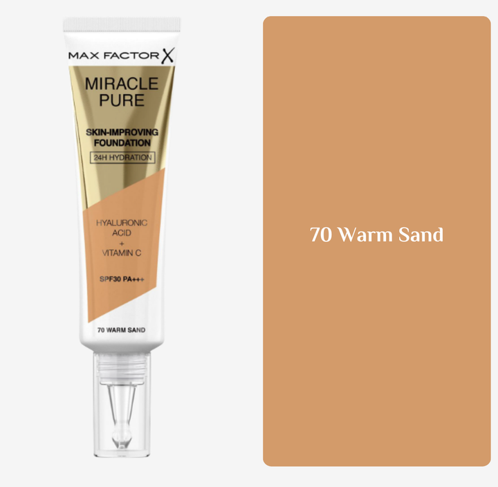 MAXFACTOR MIRACLE PURE foundation SPF30 | ماكس فاكتر كريم أساس مع spf30