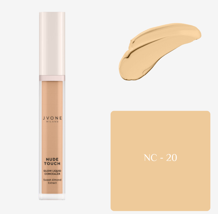 JVONE MILANO Nude Touch Glow Liquid Concealer - 7ml | جيفون ميلانو كونسيلر مضيئ بتأثير طبيعي - 7 مل