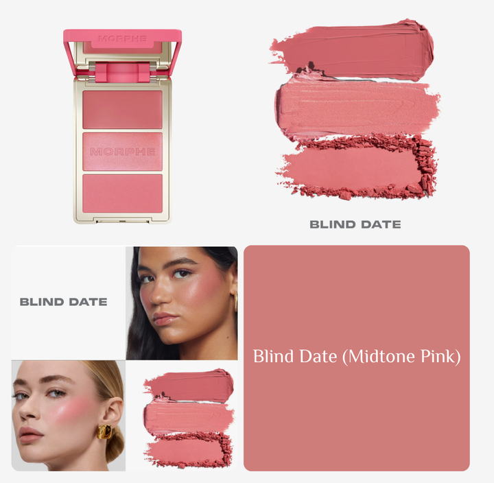 MORPHE Cheek Thrills Multi-Finish Face Trio - 10.8g | مورفي باليت بلاش و هايلايتر للوجه - 0.8 غرام