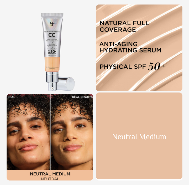 it cosmetics Your Skin But Buetter CC+ Color Correcting Full Coverage Cream - 32ml | اي تي كوزمتيك كريم أساس سي سي+ بتغطية كاملة - 32 مل