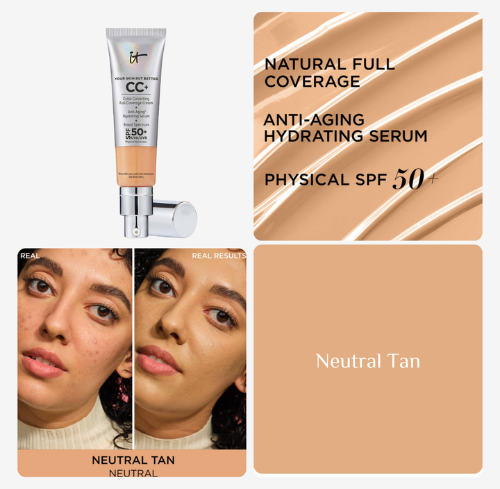 it cosmetics Your Skin But Buetter CC+ Color Correcting Full Coverage Cream - 32ml | اي تي كوزمتيك كريم أساس سي سي+ بتغطية كاملة - 32 مل