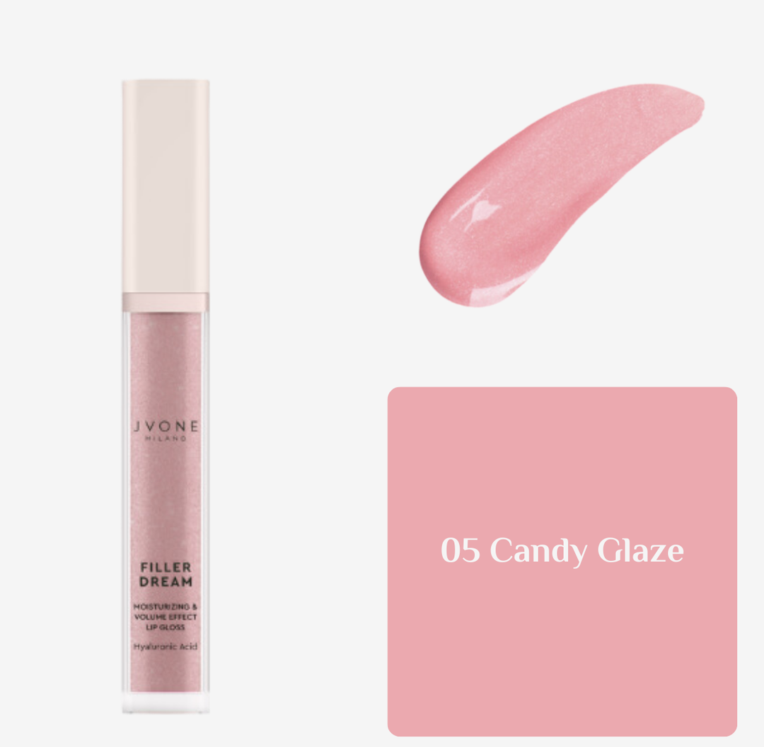 JVONE MILANO Filler Dream Lip Gloss Moisturizing & Volume Effect - 7.5ml | جيفون ميلانو غلوس للشفاه مرطب و مالئ - 7.5 مل