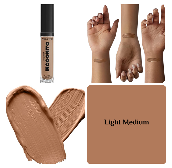 wet n wild MEGA LAST INCOGNITO ALL-DAY FULL COVERAGE CONCEALER - 5.5ml | ويت ان وايلد كونسيلر بتغطية عالية يدوم طوال اليوم - 5.5 مل