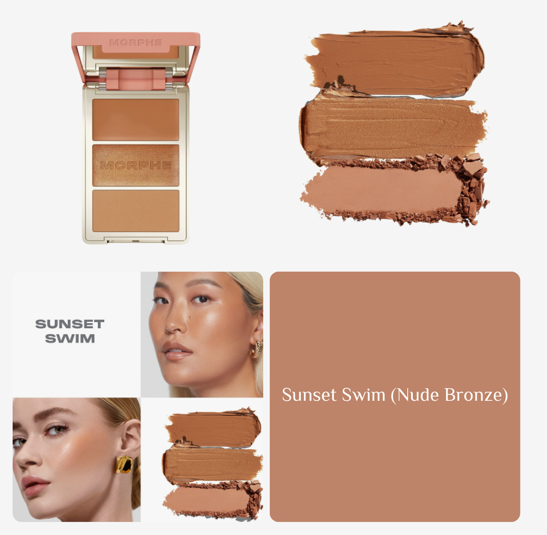 MORPHE Cheek Thrills Multi-Finish Face Trio - 10.8g | مورفي باليت بلاش و هايلايتر للوجه - 0.8 غرام
