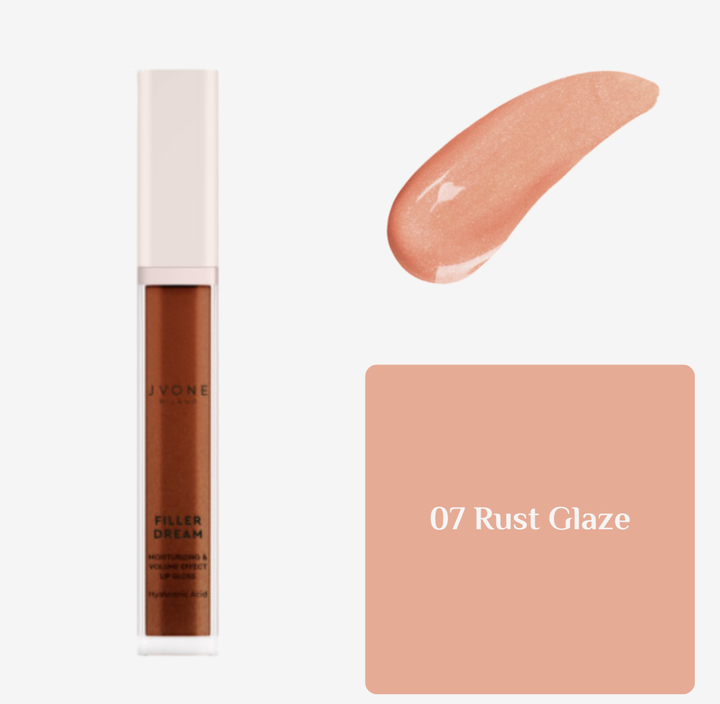 JVONE MILANO Filler Dream Lip Gloss Moisturizing & Volume Effect - 7.5ml | جيفون ميلانو غلوس للشفاه مرطب و مالئ - 7.5 مل