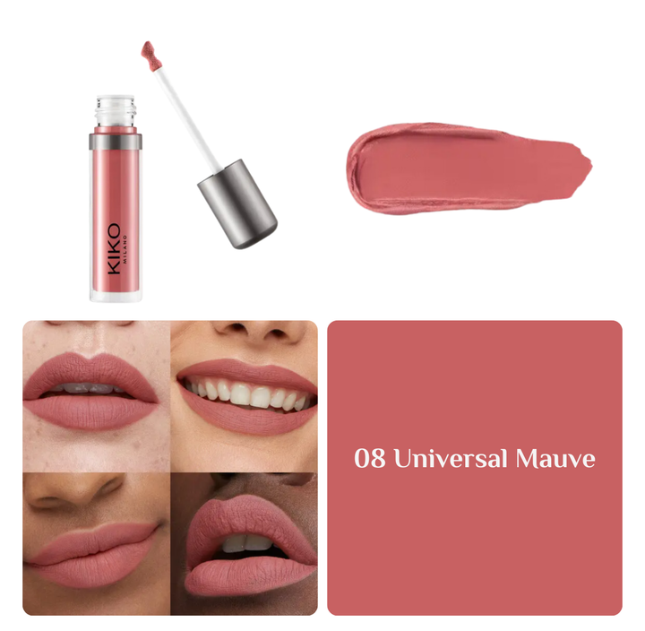KIKO new lasting matte veil liquid lip colour - 4ml | كيكو أحمر شفاه مات يدوم طويلاً - 4 مل