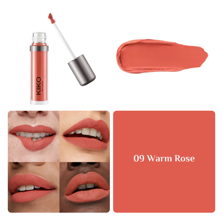 KIKO new lasting matte veil liquid lip colour - 4ml | كيكو أحمر شفاه مات يدوم طويلاً - 4 مل