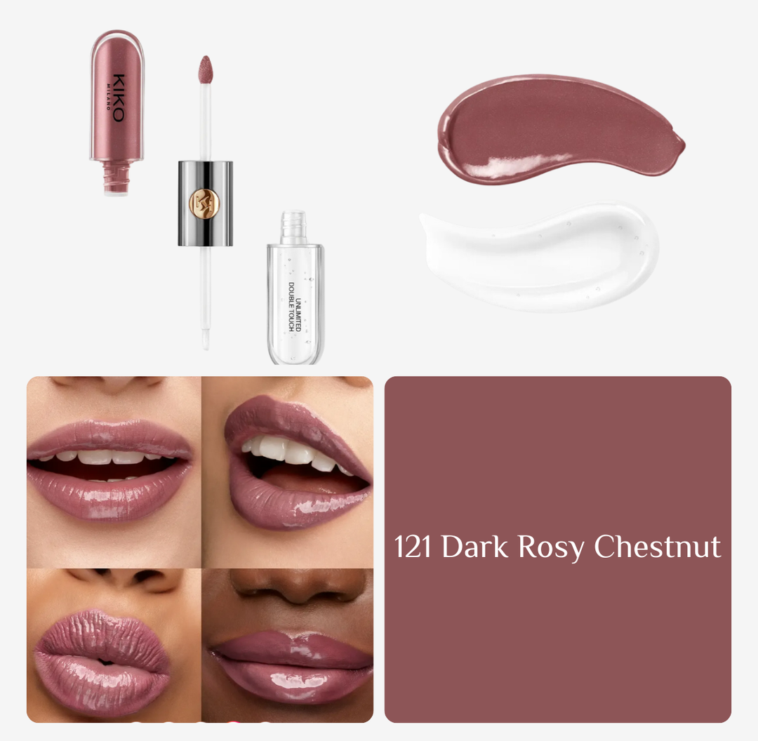 KIKO Unlimited Double Touch - 2x3 ml |  كيكو أحمر شفاه سائل و غلوس - 2x3 مل