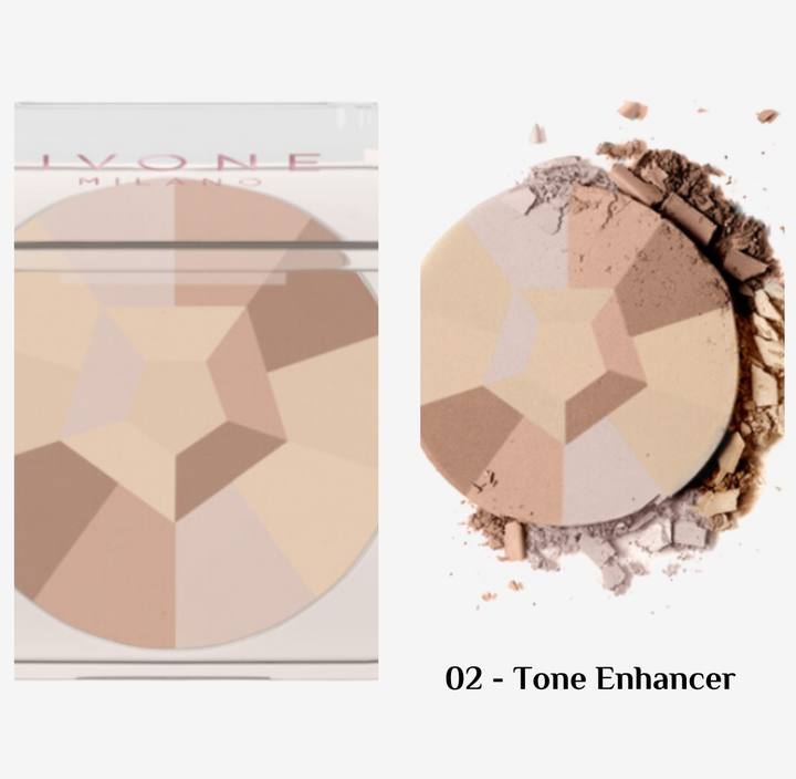 JVONE MILANO Mosaic Compact Powder With Hyaluronic Acid  - 10g | جيفون ميلانو بودرة مضغوطة بالهيالورونيك اسيد - 10 غراك