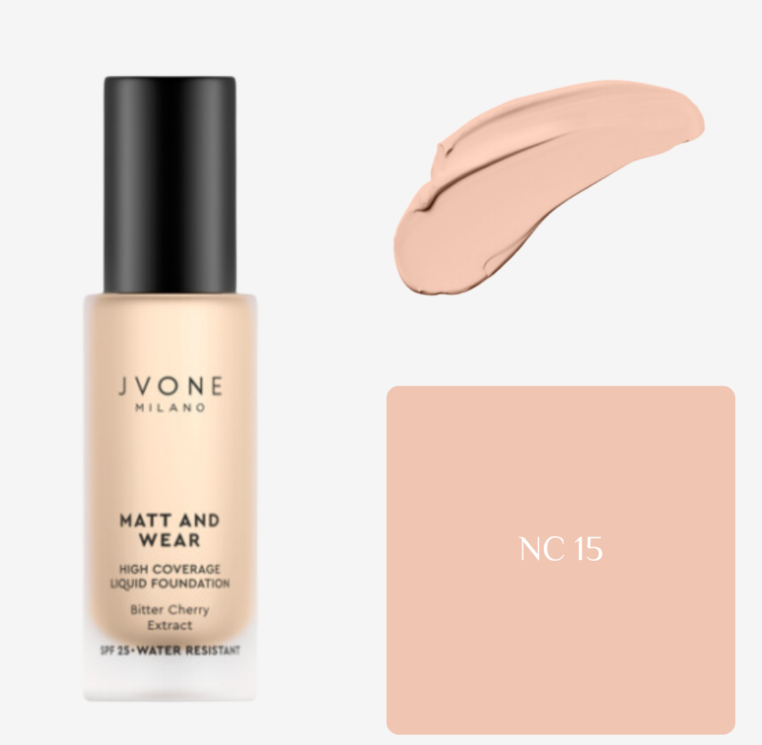 JVONE MILANO Matt And Wear Liquid Foundation - 20ml | جيفون ميلانو كريم أساس مات طويل التأثير - 20 مل