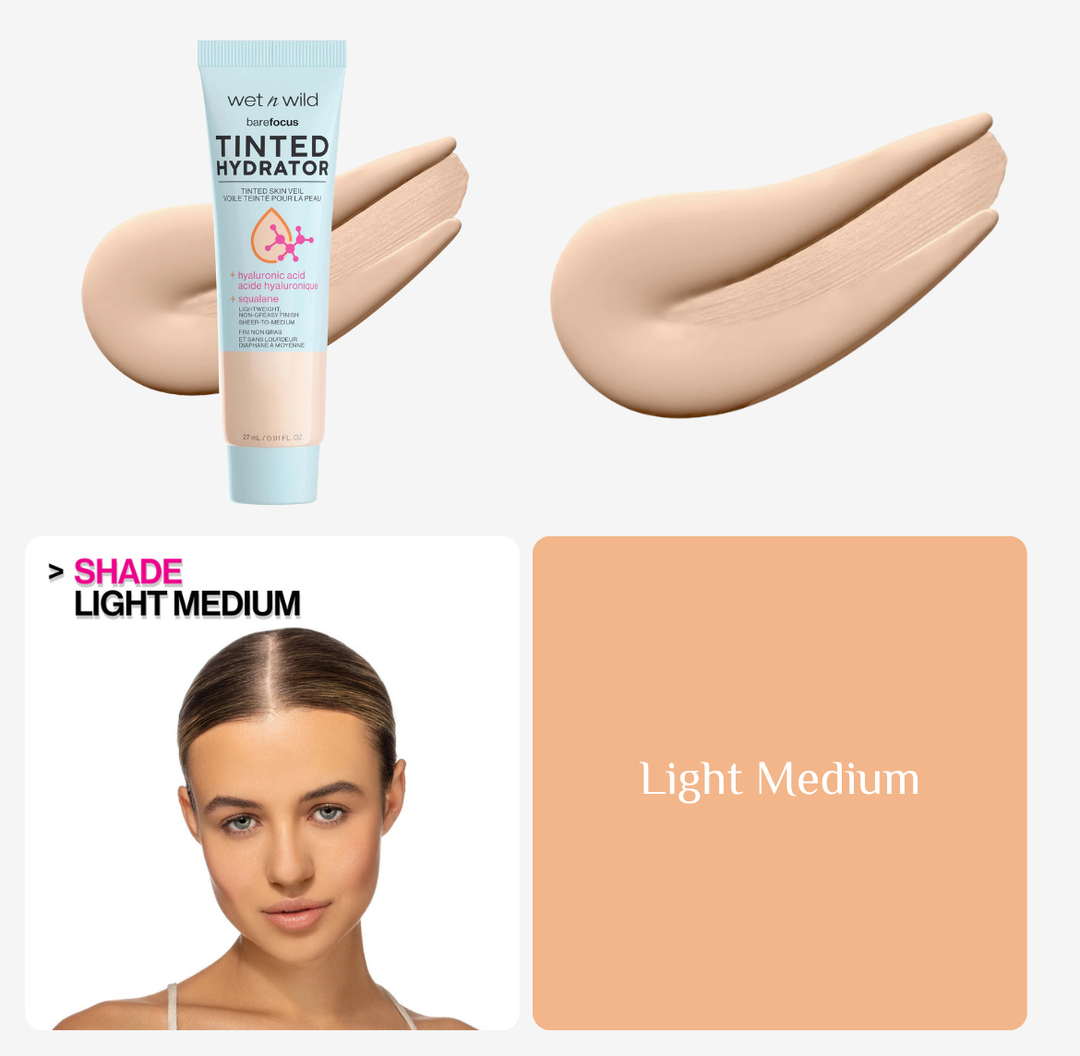 wet n wild BARE FOCUS TINTED HYDRATOR TINTED SKIN VEIL - 27ml | ويت ان وايلد مرطب مع لون للوجه - 27 مل