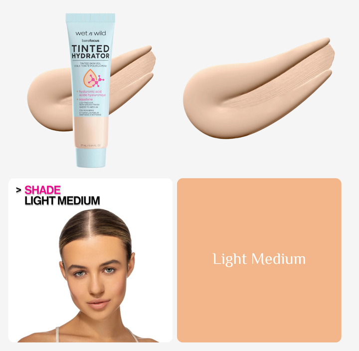 wet n wild BARE FOCUS TINTED HYDRATOR TINTED SKIN VEIL - 27ml | ويت ان وايلد مرطب مع لون للوجه - 27 مل