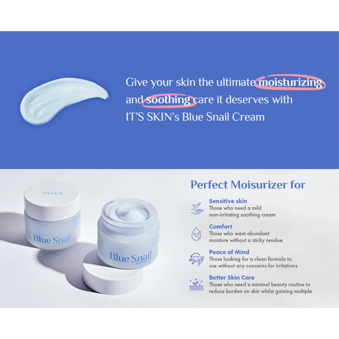 It'S SKIN Blue Snail Moisturizer - 50ml | إتس سكين بلو سنايل مويستر رايزر – 50 مل