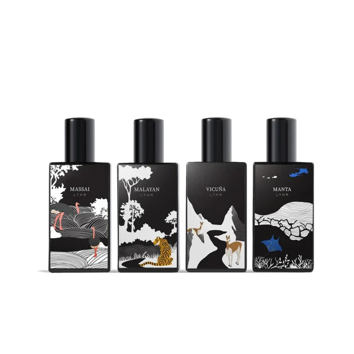 Ibrahim Al-Qurashi Set Mini LTHR Collection – 4  × 10ml  |  مجموعة ابراهيم القرشي  ميني لذر للجنسين – 4 عطور × 10 مل
