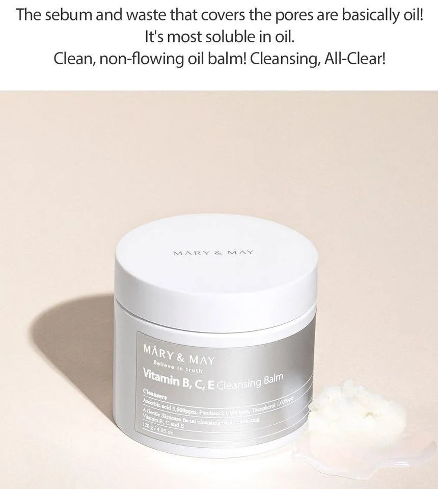 Mary & May Vitamine B,C,E Cleansing Balm - 120 g | ماري اند ماي  بالم منظف للوجه - 120 غرام