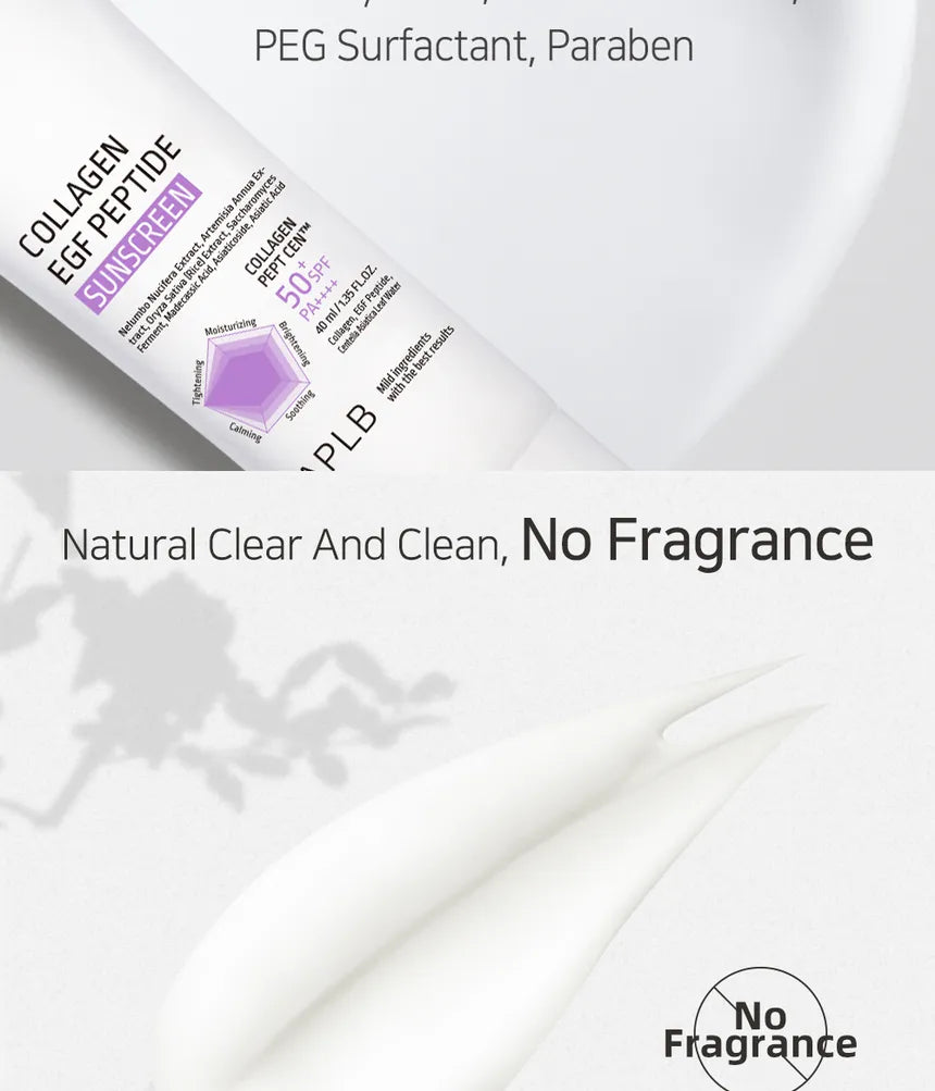 APLB Collagen Egf Peptide Sunsreen 50+ Spf - 40ml| ايه بي ال بي واقي شمسي بالكولاجين بعامل حماية 50- 40 مل